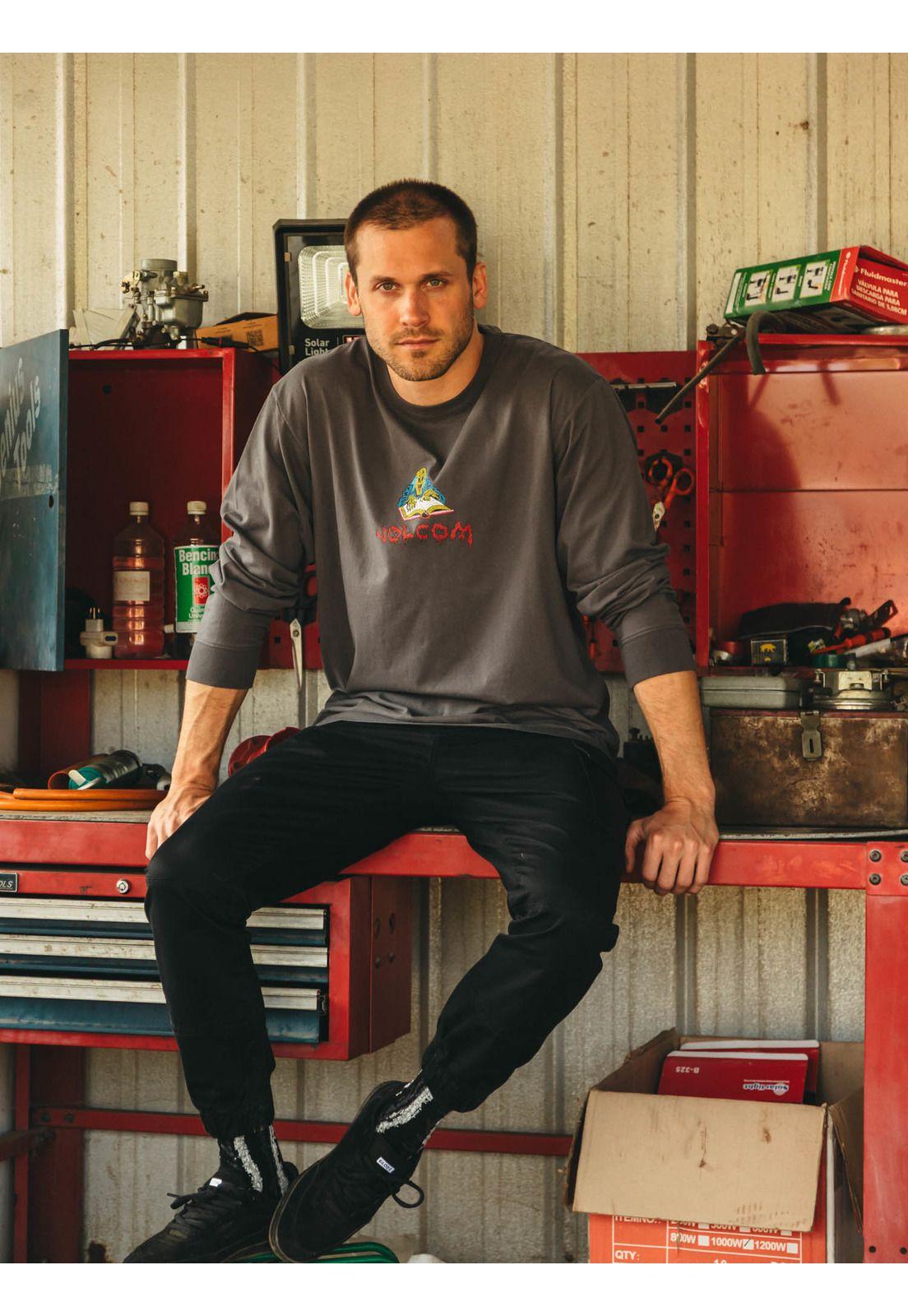 Polera ML Fa Jj Villard Gris Hombre Volcom-6