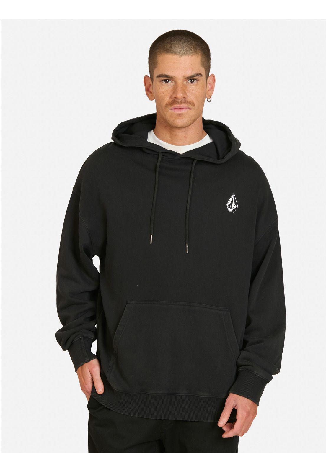 Poleron Canguro Skidder Negro Hombre Volcom-0