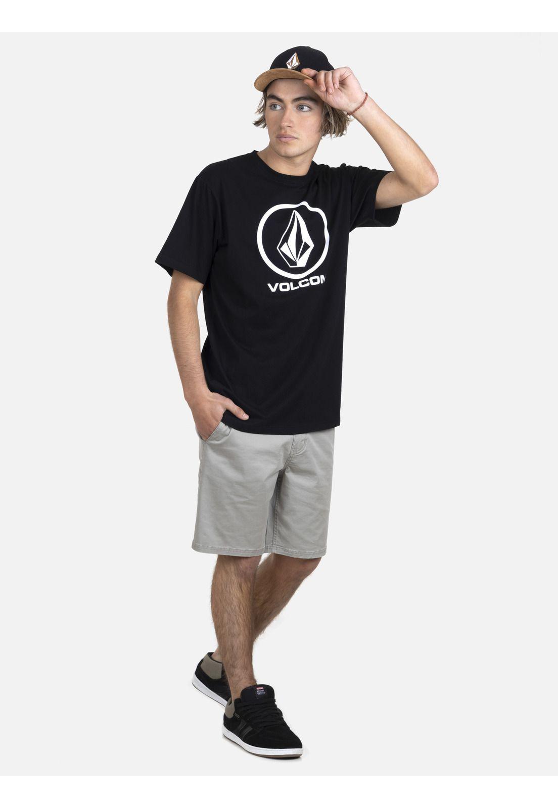 Polera M/C Básica Hombre 7P101-MV22 Negro Volcom-3