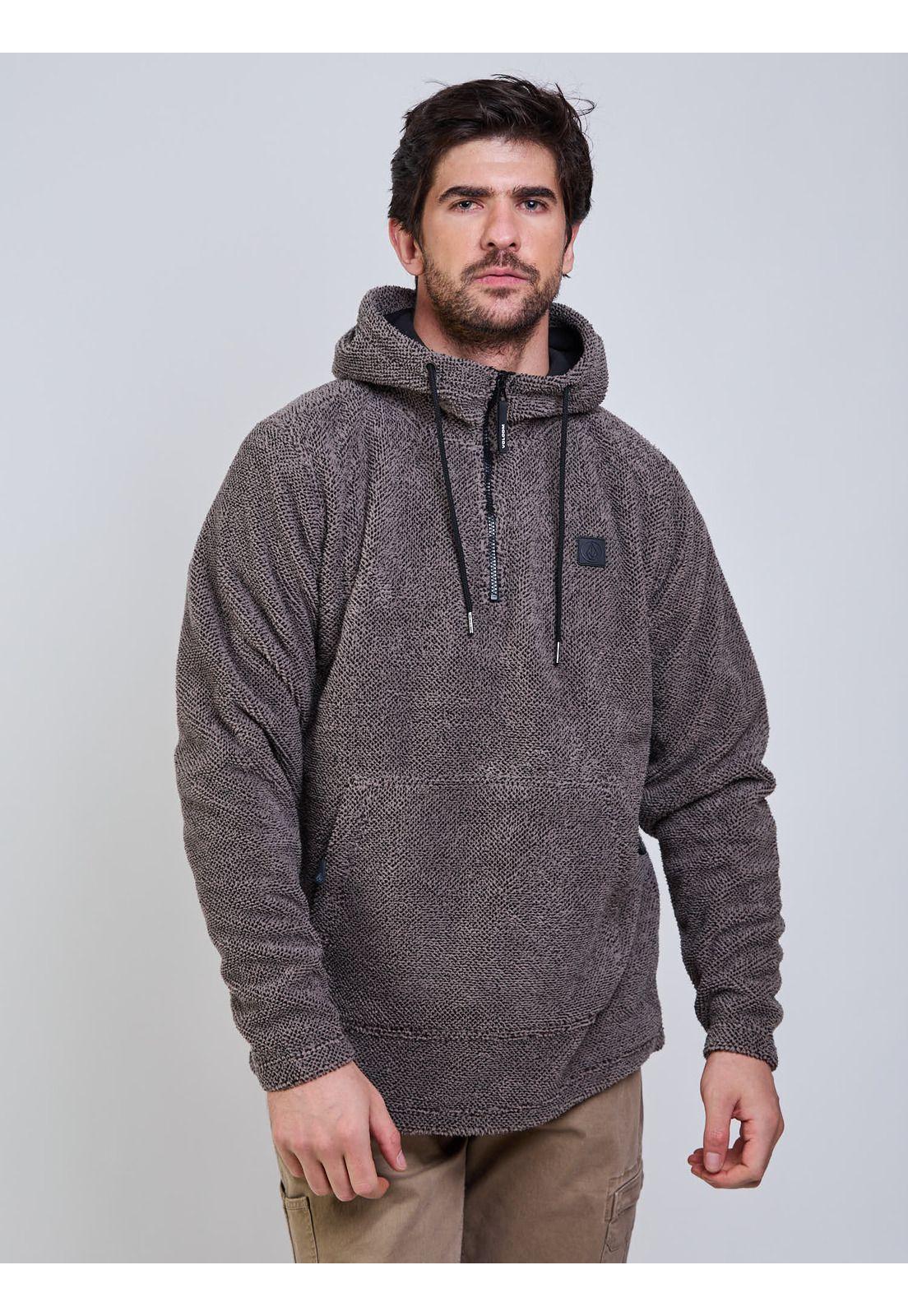 Poleron Bonded Raw Oval Café Hombre Volcom-0