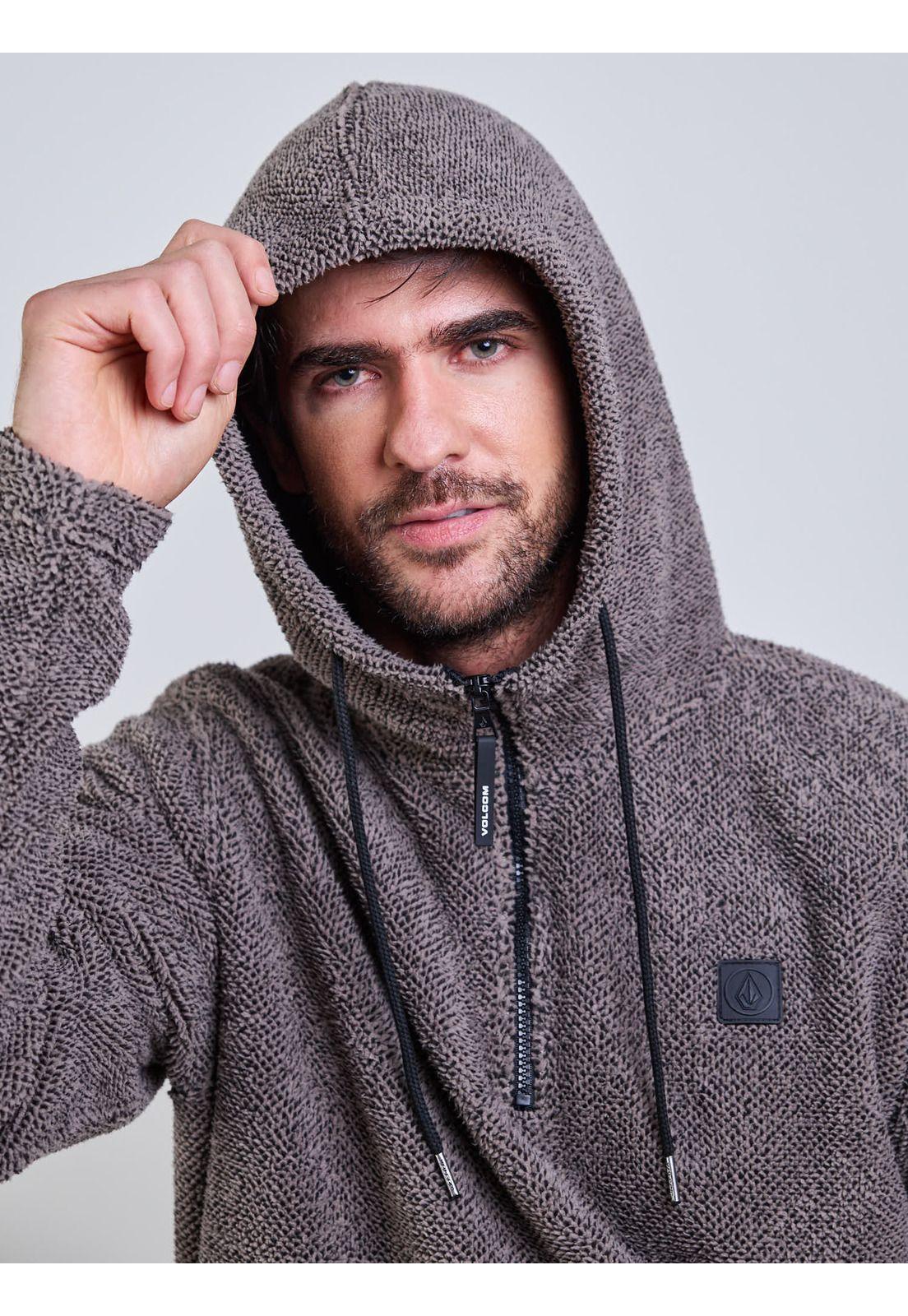 Poleron Bonded Raw Oval Café Hombre Volcom-3