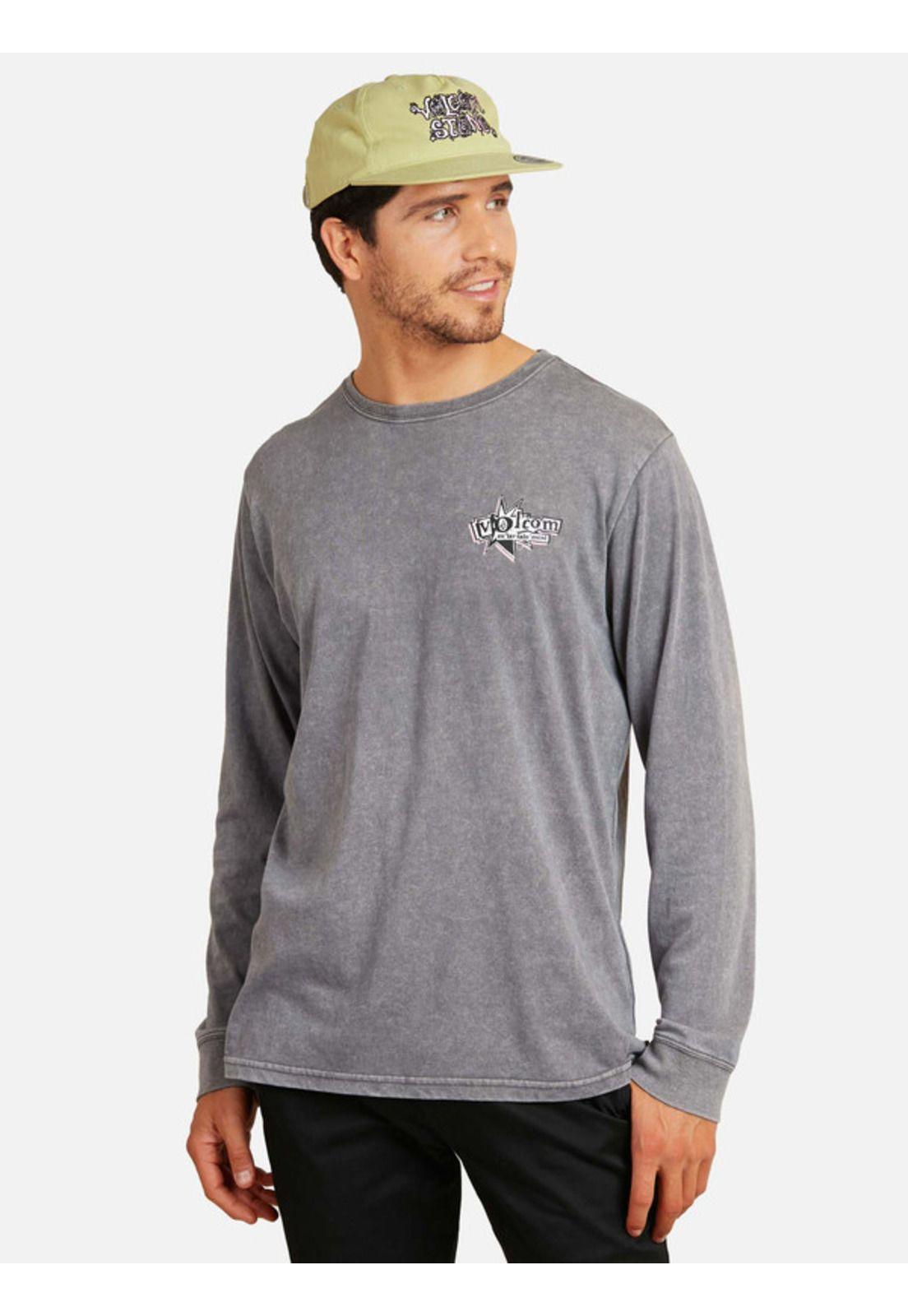 Polera Ent Logo Acid Lst Gris Hombre Volcom-0