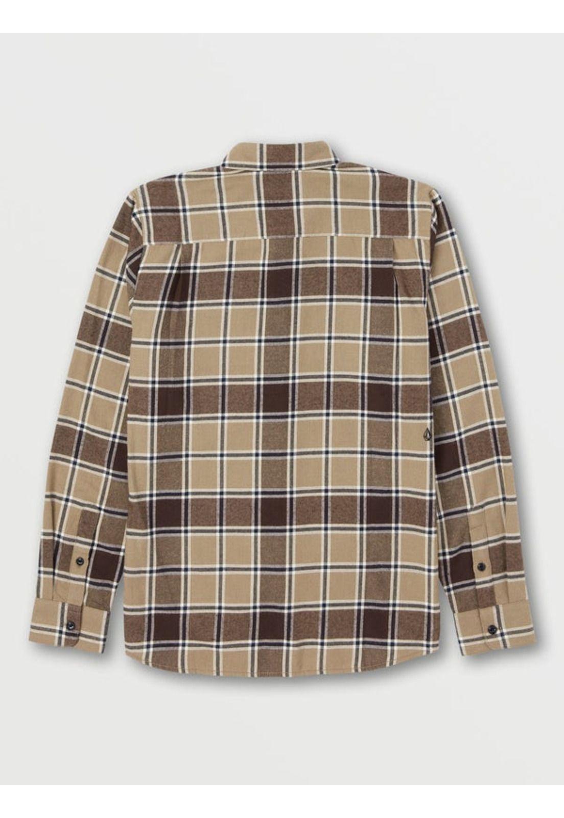 Camisa Caden Plaid Ls Hombre Khaki Volcom-1