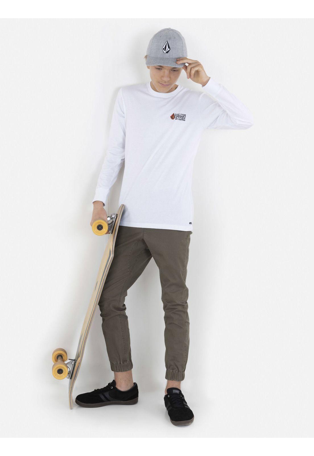 Polera THE UNKNOWN LS TEE Infantil Blanco Volcom-3