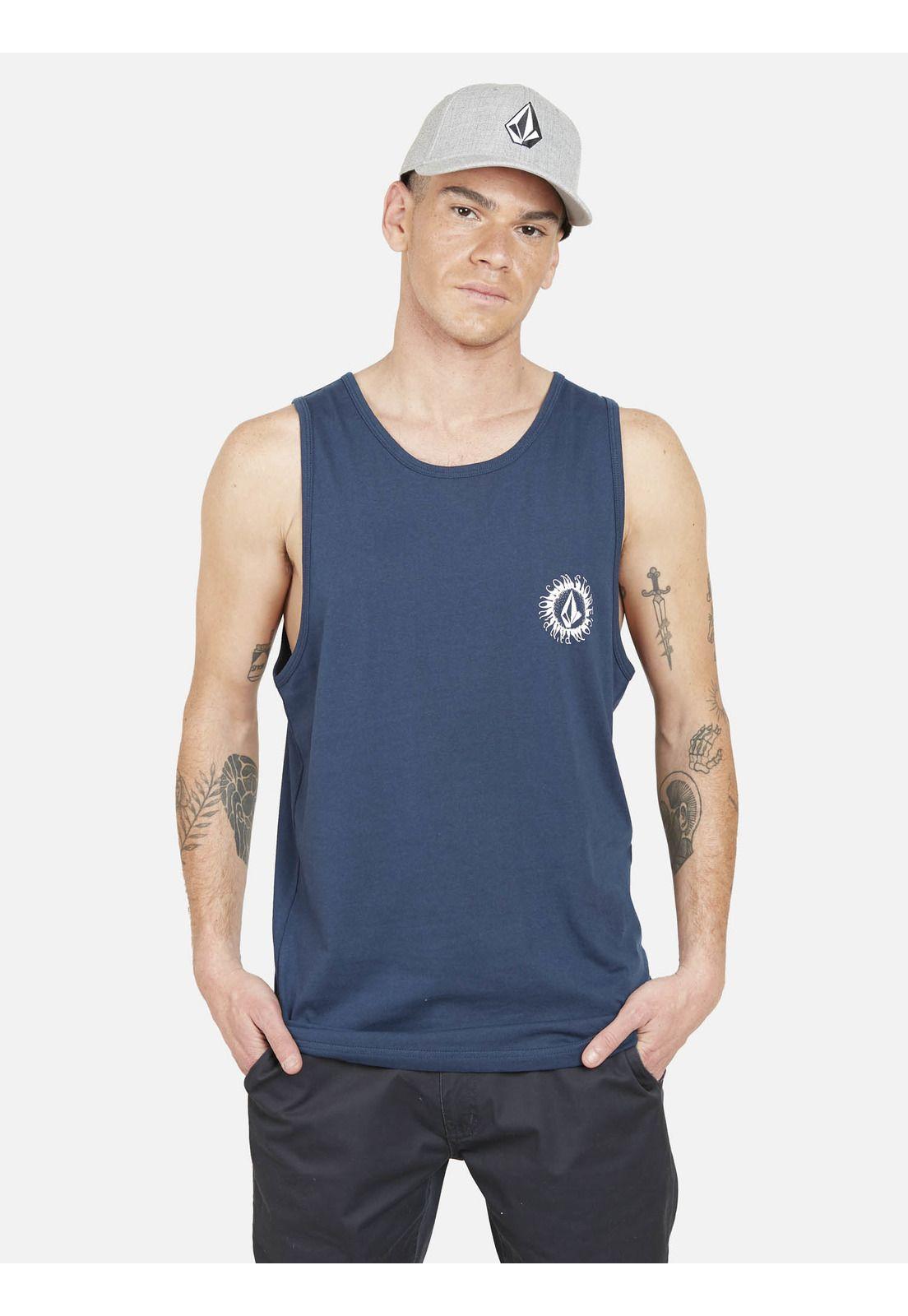 Polera EXUDER TANKS  Hombre Azul Volcom-0