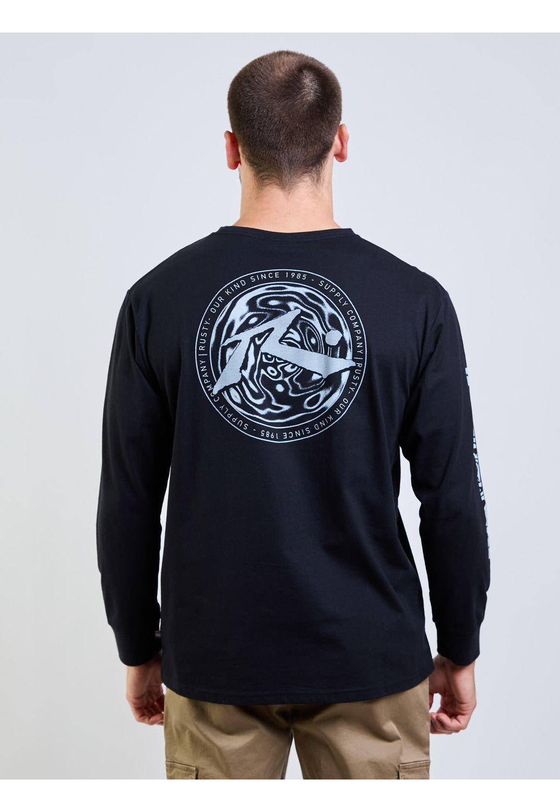 Polera ML Space Lava Negro Hombre Rusty-1