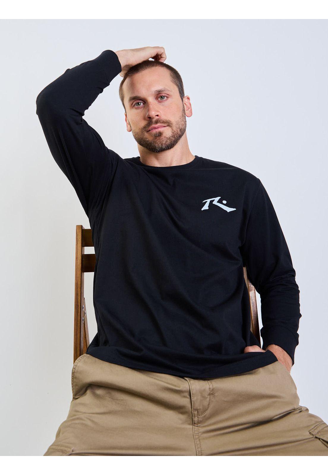 Polera ML Space Lava Negro Hombre Rusty-6