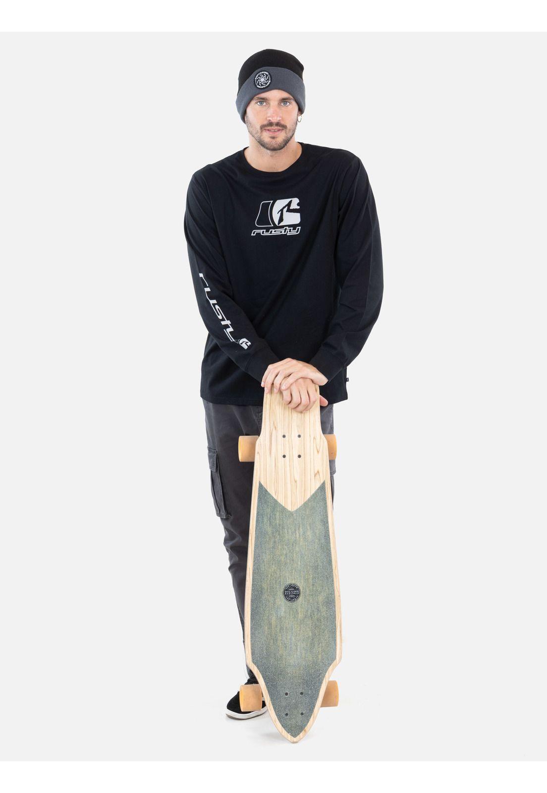 Polera ML Gritrider Negro Hombre Rusty-3