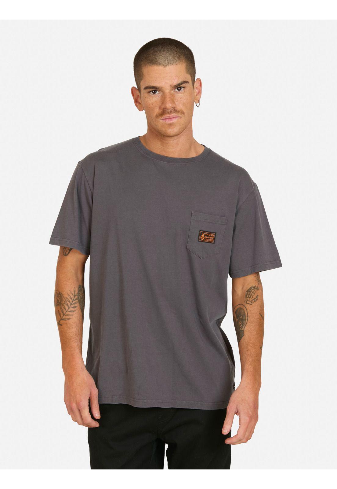 Polera MC Curb Gris Hombre Volcom-2