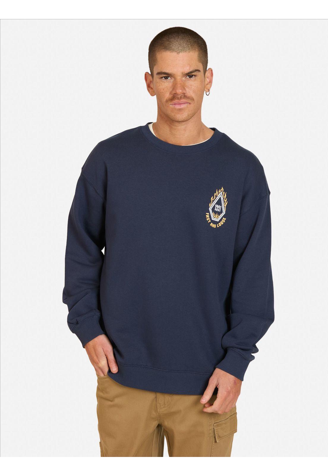 Poleron CR Roundaboutcreew Azul Hombre Volcom-0