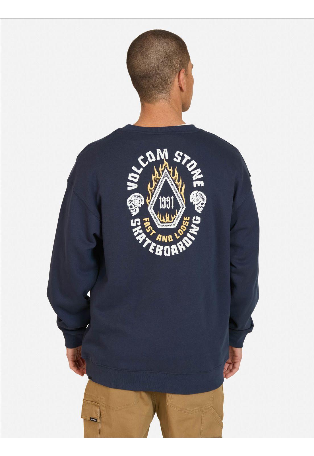 Poleron CR Roundaboutcreew Azul Hombre Volcom-1