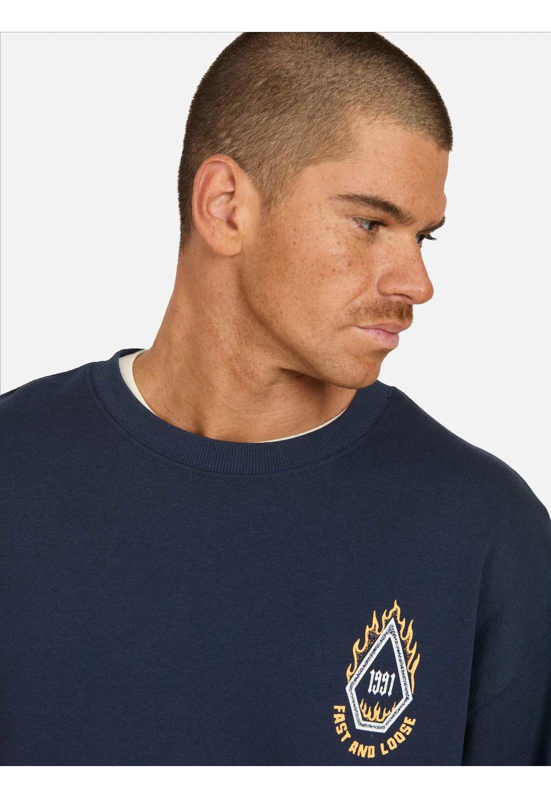 Poleron CR Roundaboutcreew Azul Hombre Volcom-2