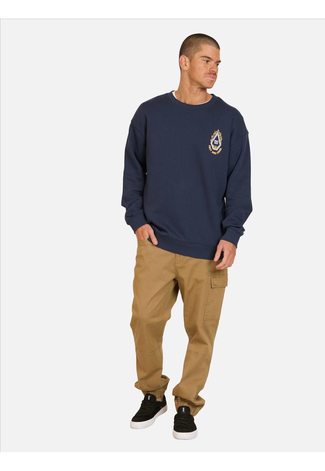 Poleron CR Roundaboutcreew Azul Hombre Volcom-3