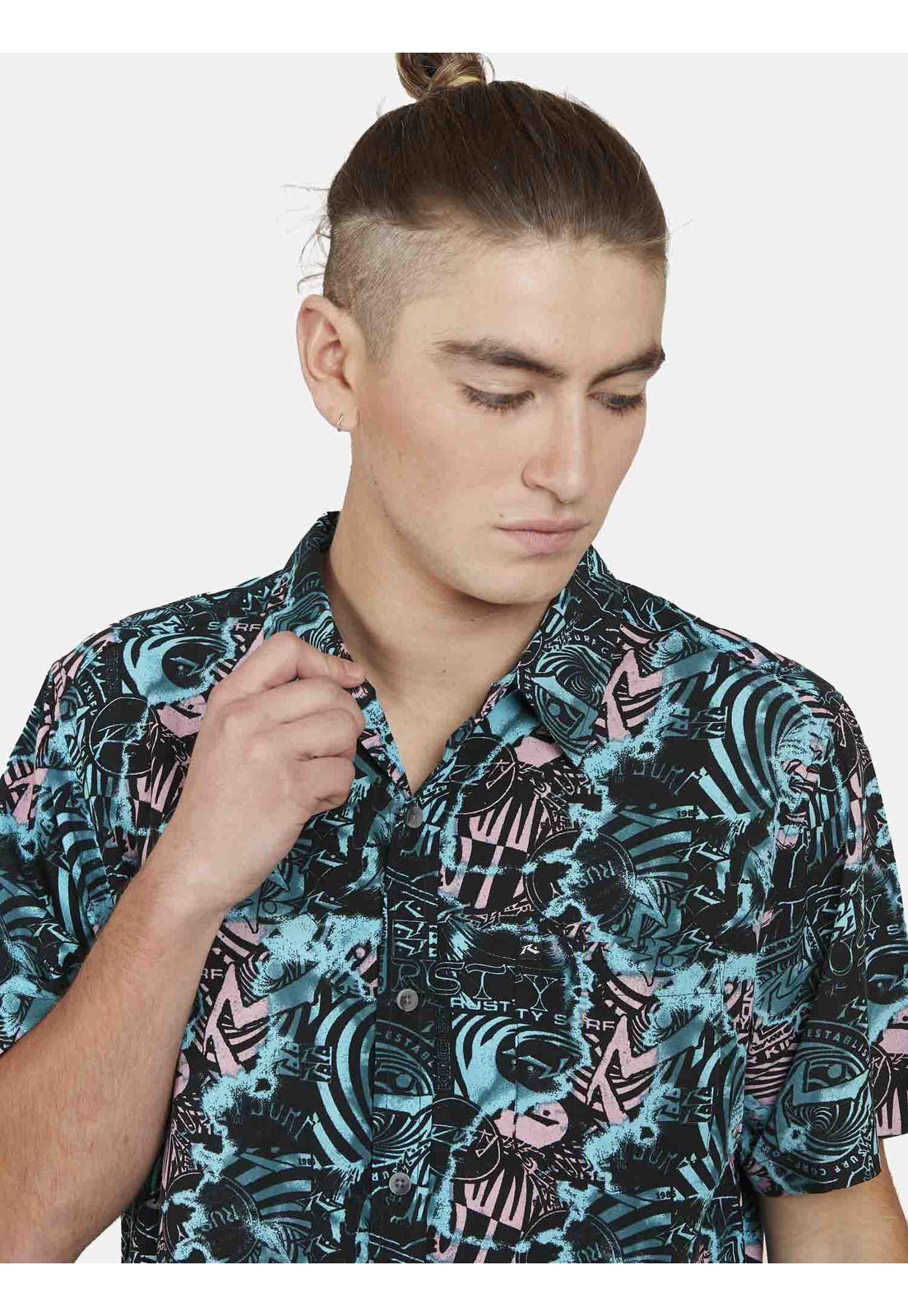 Camisa PHANTOM SHORT SLEEVE SHIRT Hombre Multicolor Rusty-0