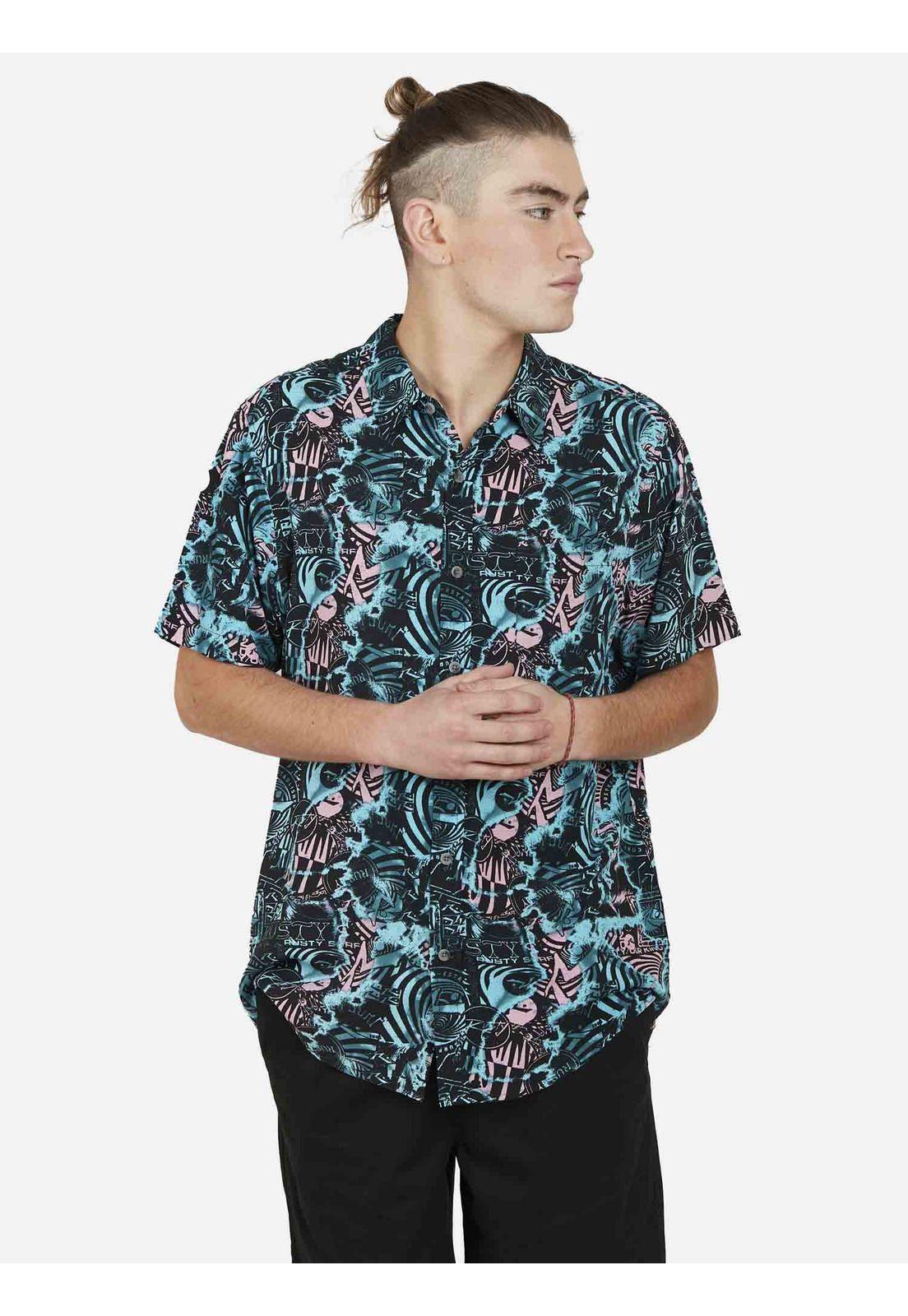 Camisa PHANTOM SHORT SLEEVE SHIRT Hombre Multicolor Rusty-3