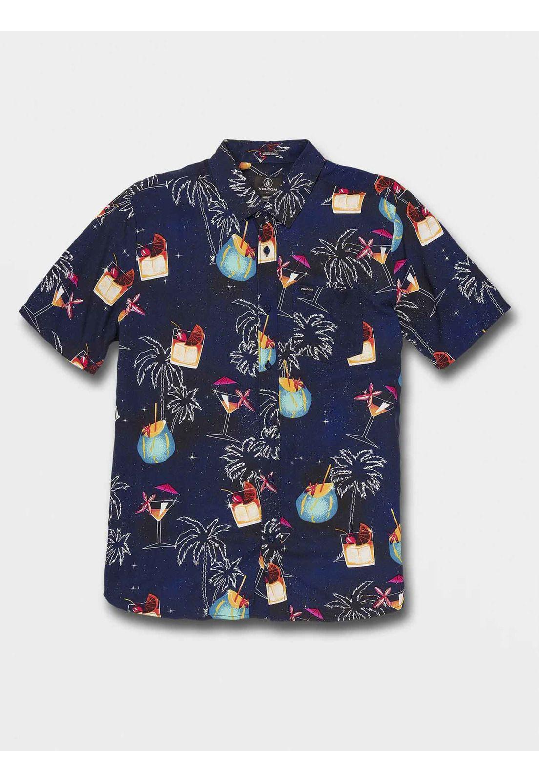 Camisa COSMIC VACA SS Hombre Azul Volcom-2