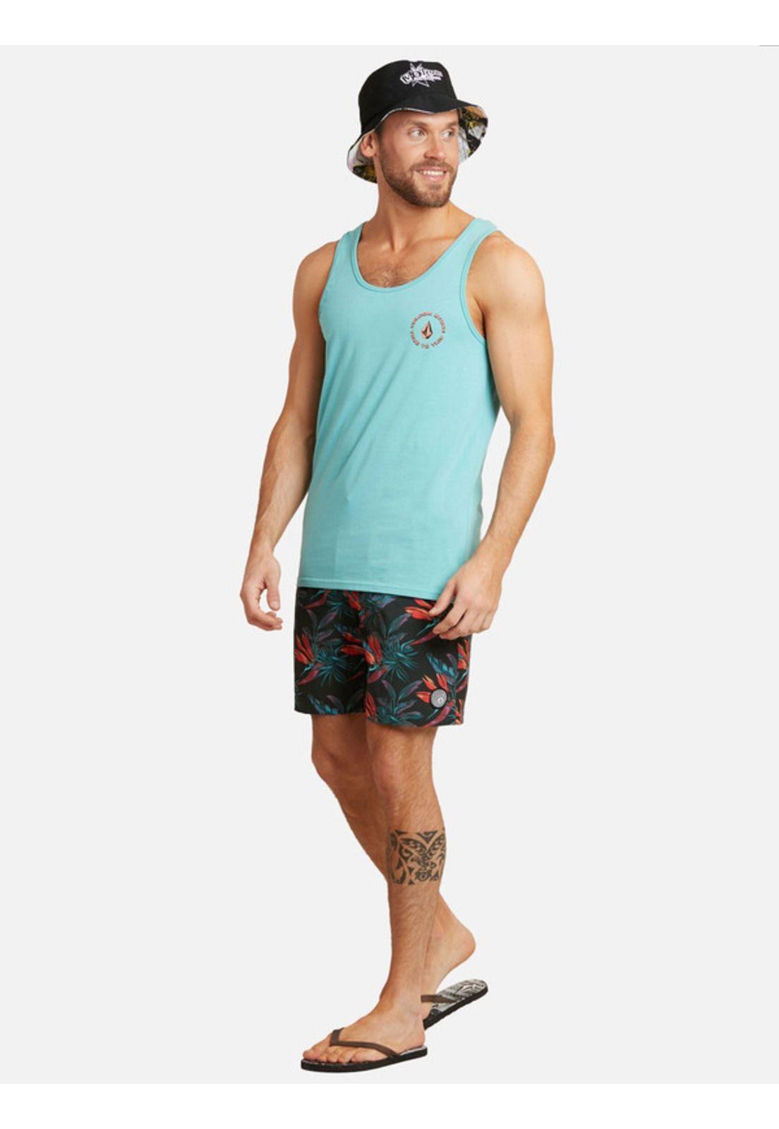 Polera Mosaic Shirts Celeste Hombre Volcom-3
