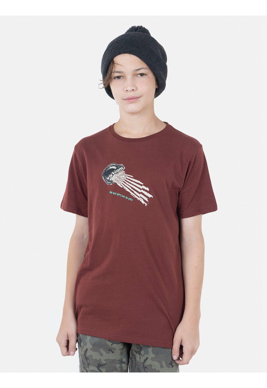 Polera Juvenil STONE FACE LSE S/S TEE Y Rojo Volcom-0