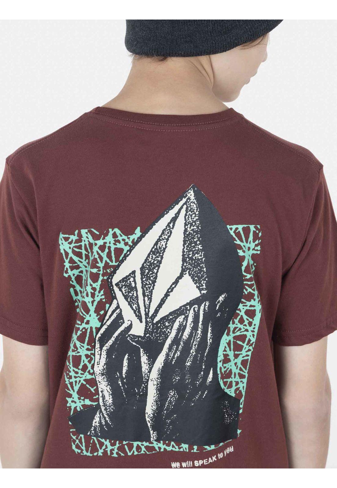 Polera Juvenil STONE FACE LSE S/S TEE Y Rojo Volcom-2