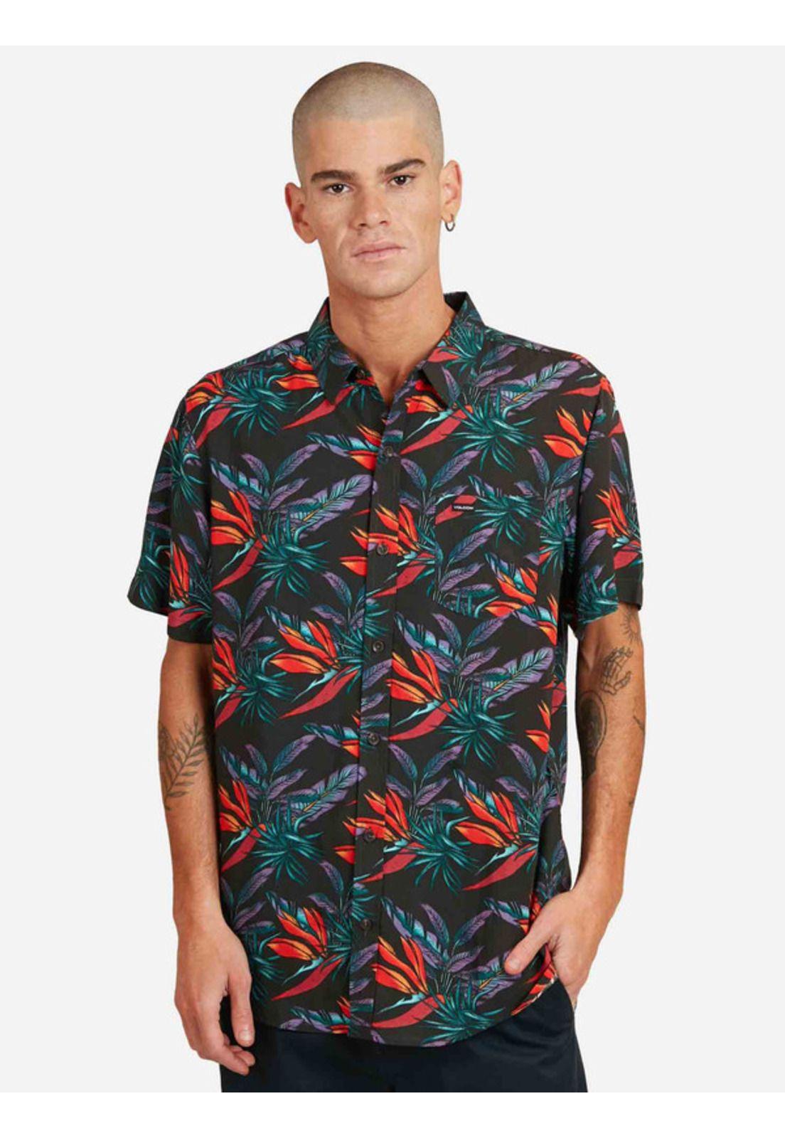 Camisa Birds Of Prey Drk Short Sleeve Shirt Multicolor Hombre Volcom-0