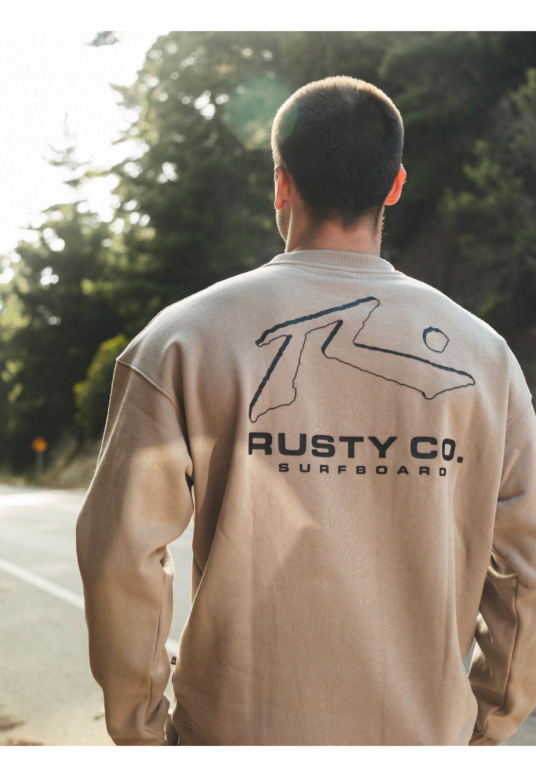 Poleron CR Rusty Lines Crew Beige Hombre Rusty-2
