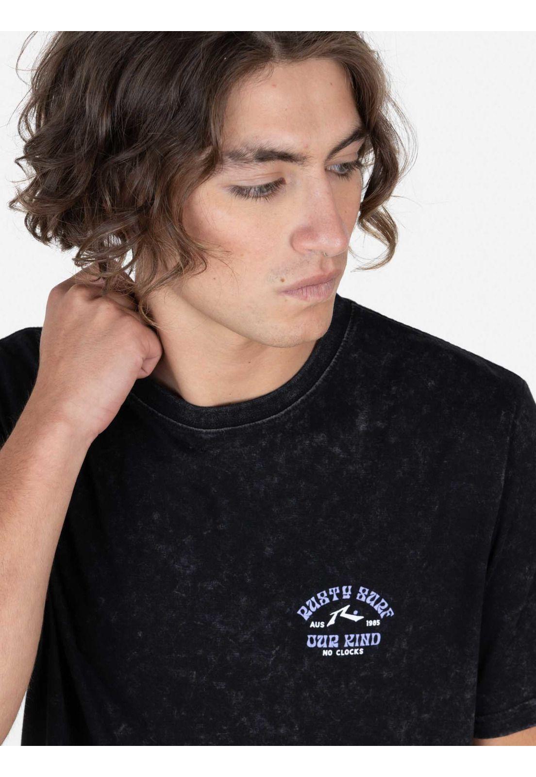 Polera OUR KIND SURF SS TEE Hombre Negro Rusty-3