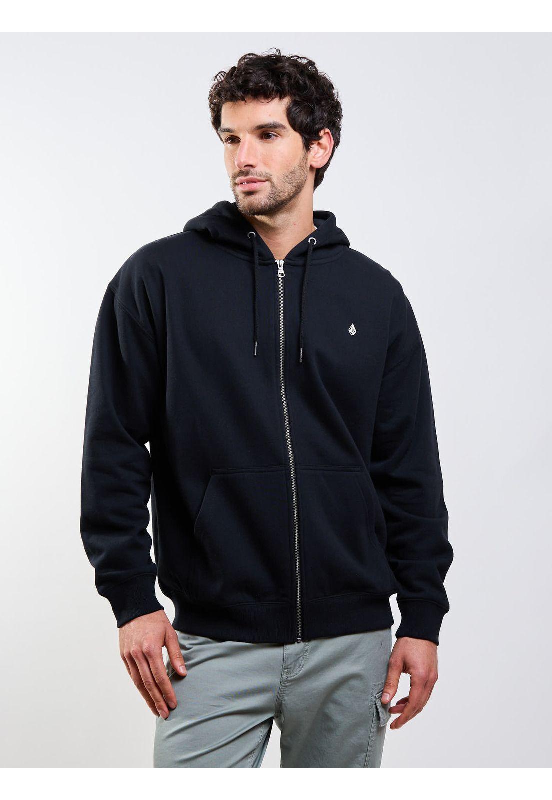 Poleron FZ Single Stone Zip Negro Hombre Volcom-0