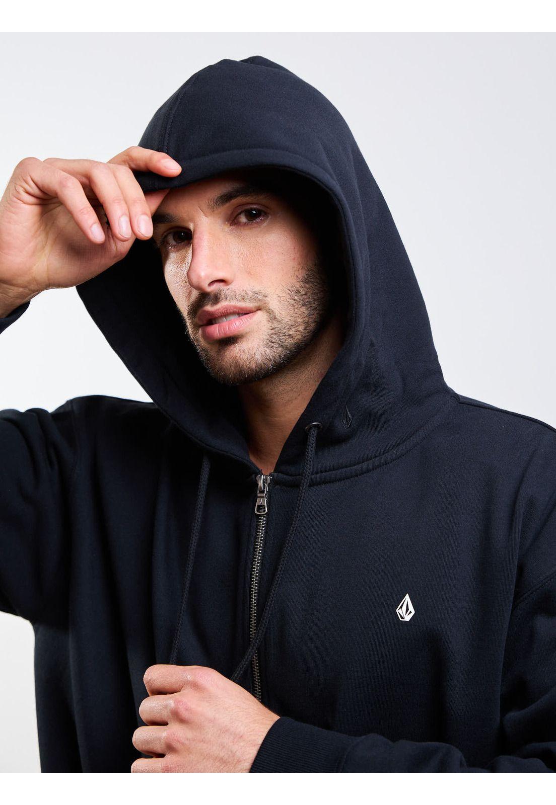 Poleron FZ Single Stone Zip Negro Hombre Volcom-3
