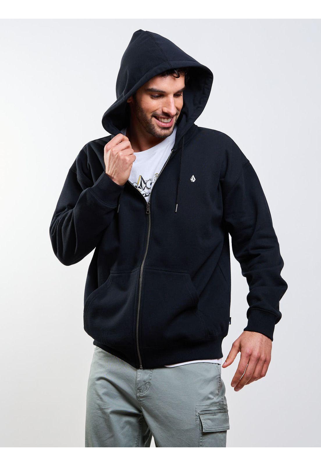 Poleron FZ Single Stone Zip Negro Hombre Volcom-4