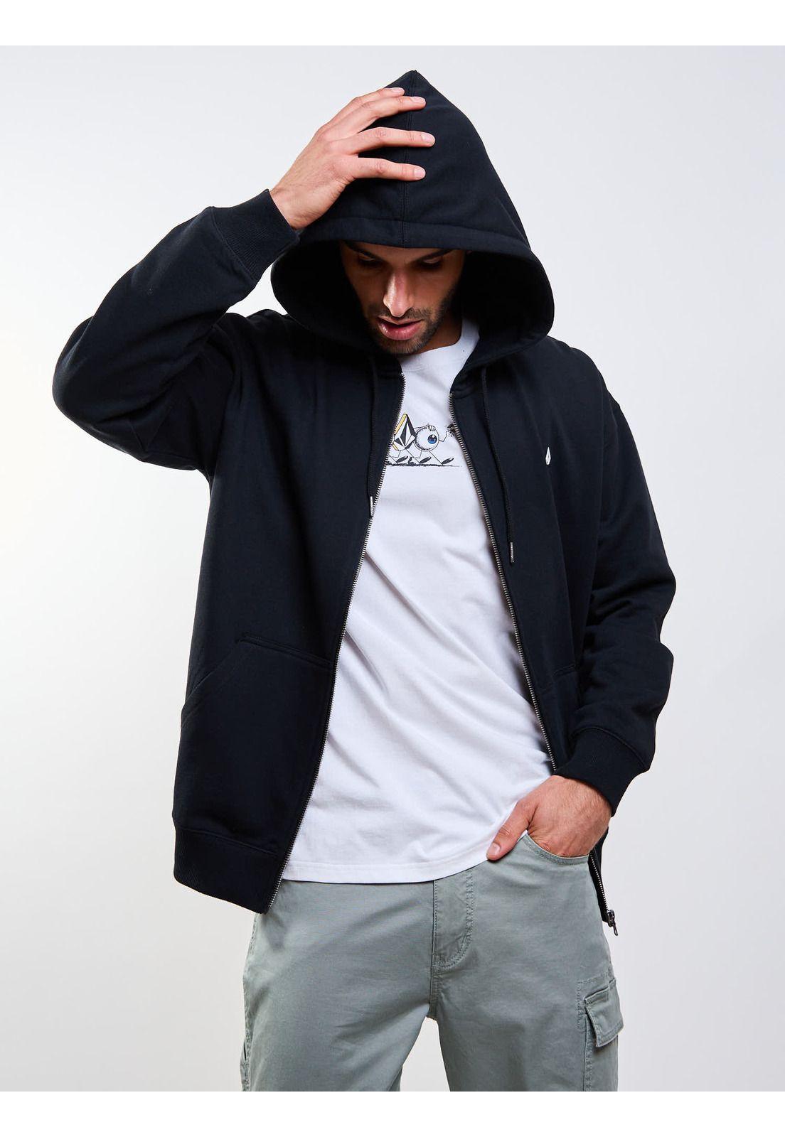 Poleron FZ Single Stone Zip Negro Hombre Volcom-5