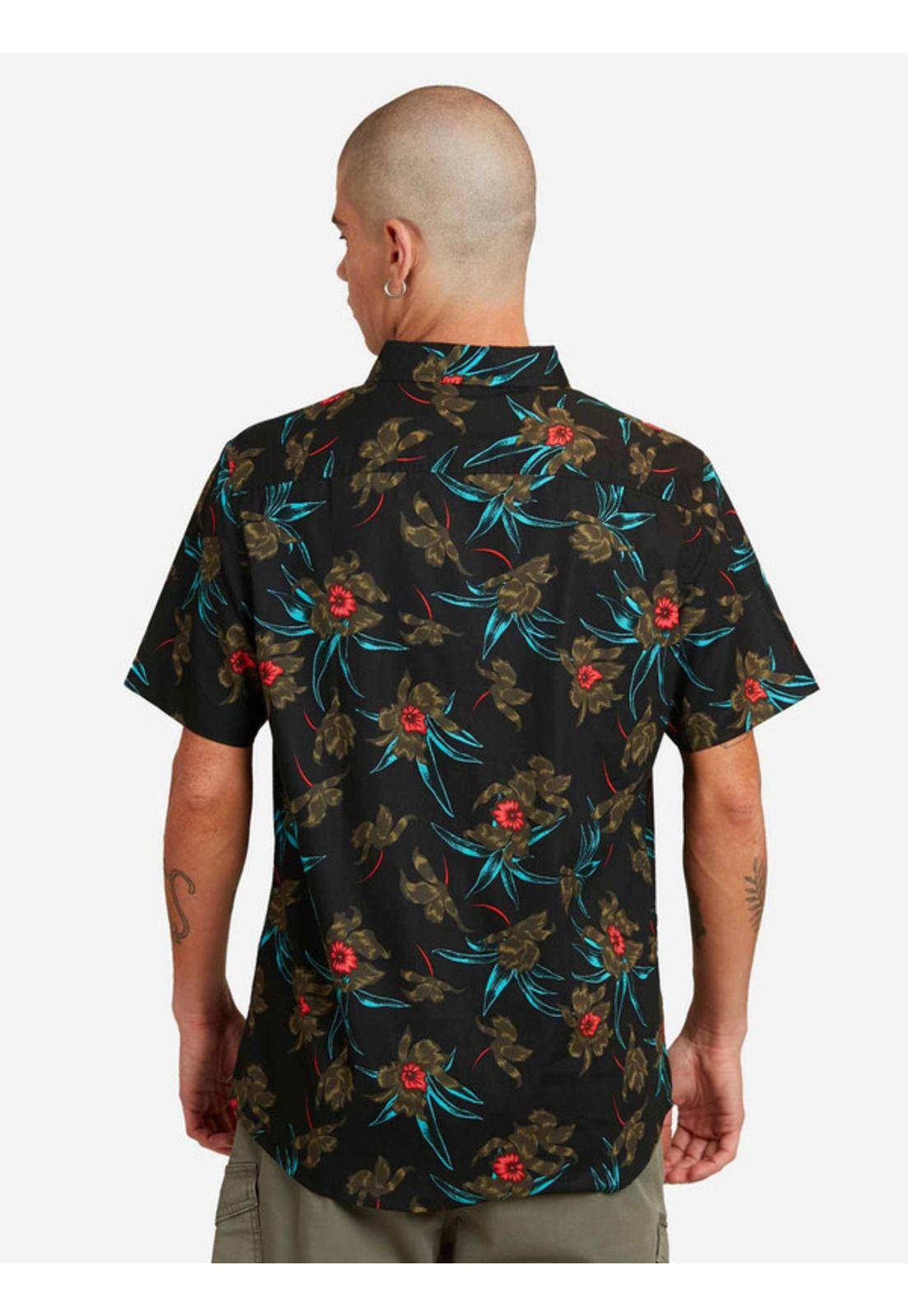 Camisa Island Time Short Sleeve Shirt Multicolor Hombre Volcom-1