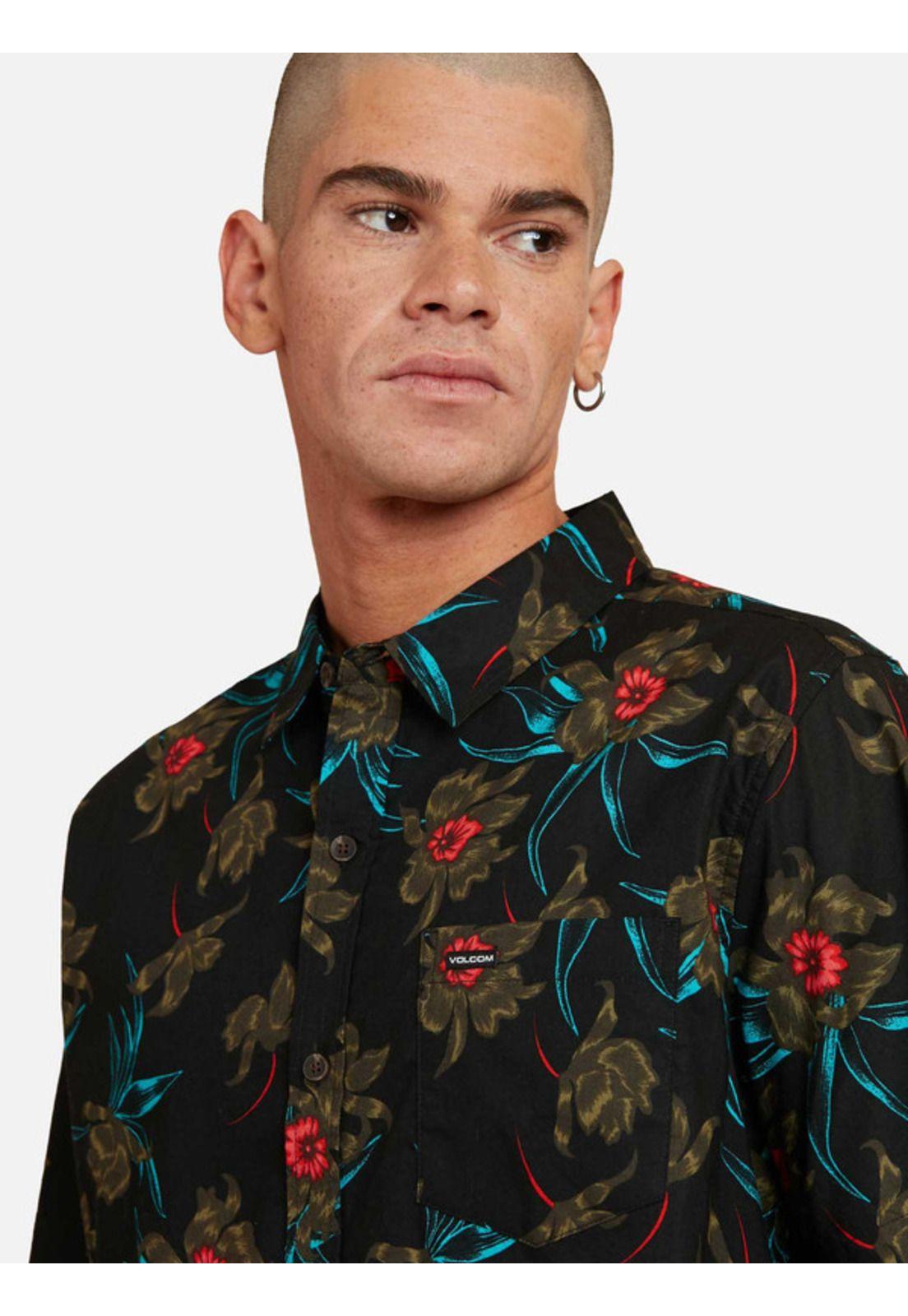 Camisa Island Time Short Sleeve Shirt Multicolor Hombre Volcom-3