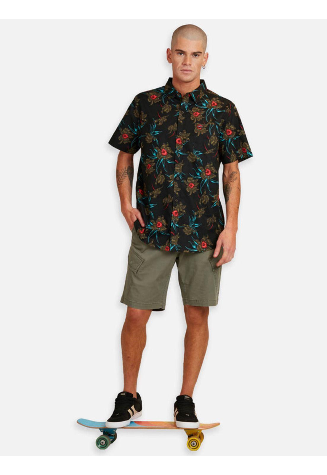 Camisa Island Time Short Sleeve Shirt Multicolor Hombre Volcom-4
