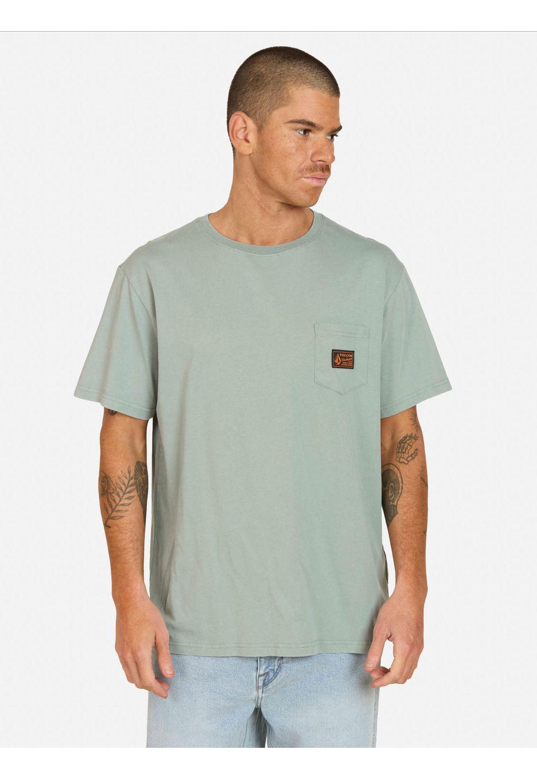Polera MC Curb Verde Hombre Volcom-0