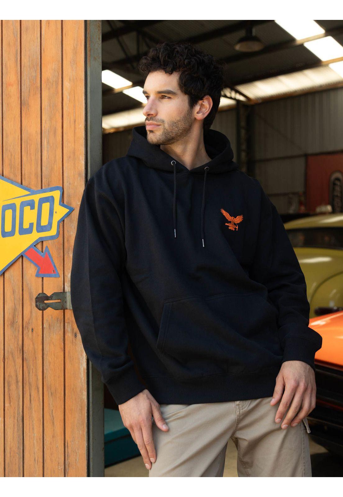 Poleron Canguro Hammered Po Negro Hombre Volcom-0