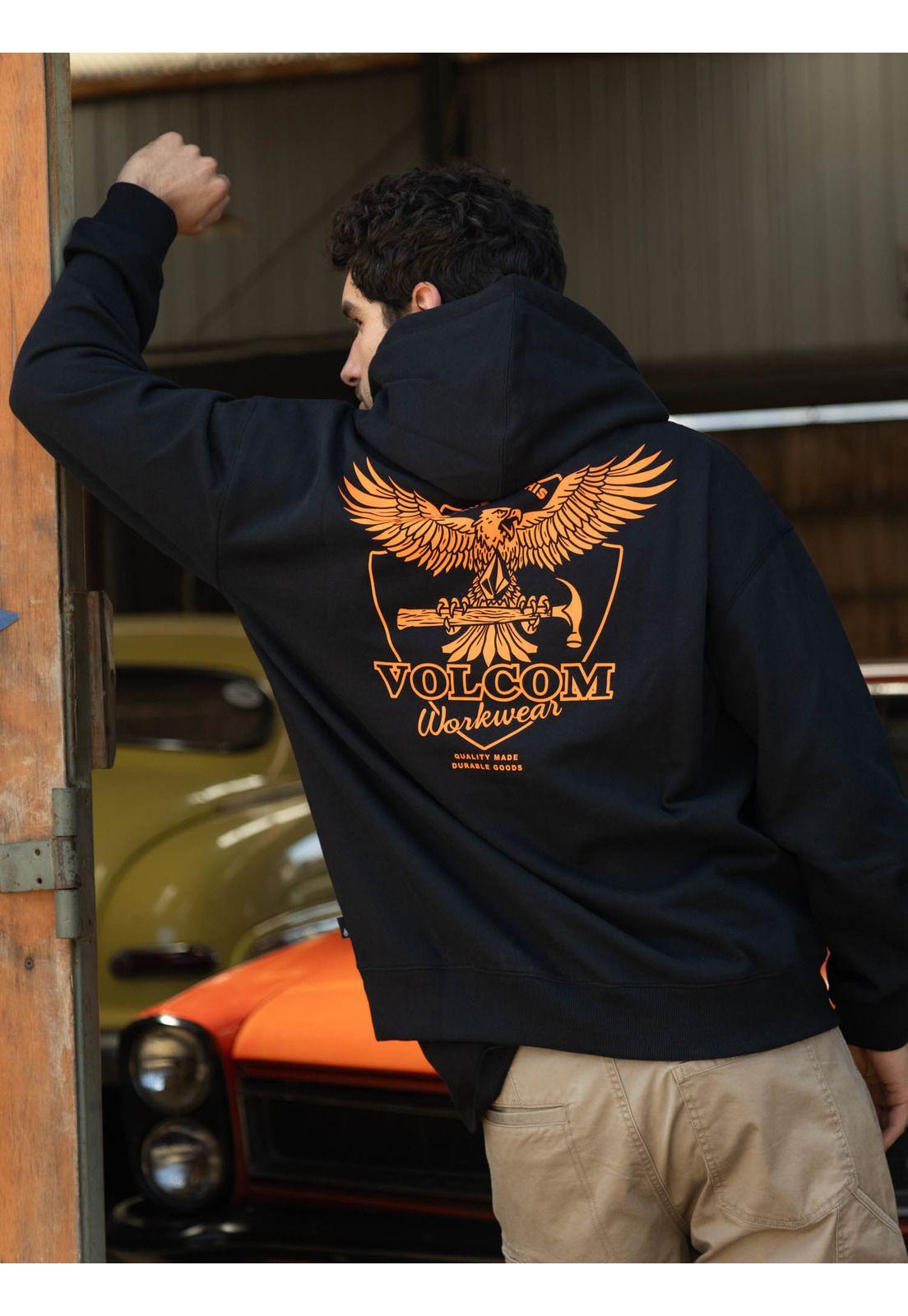 Poleron Canguro Hammered Po Negro Hombre Volcom-1