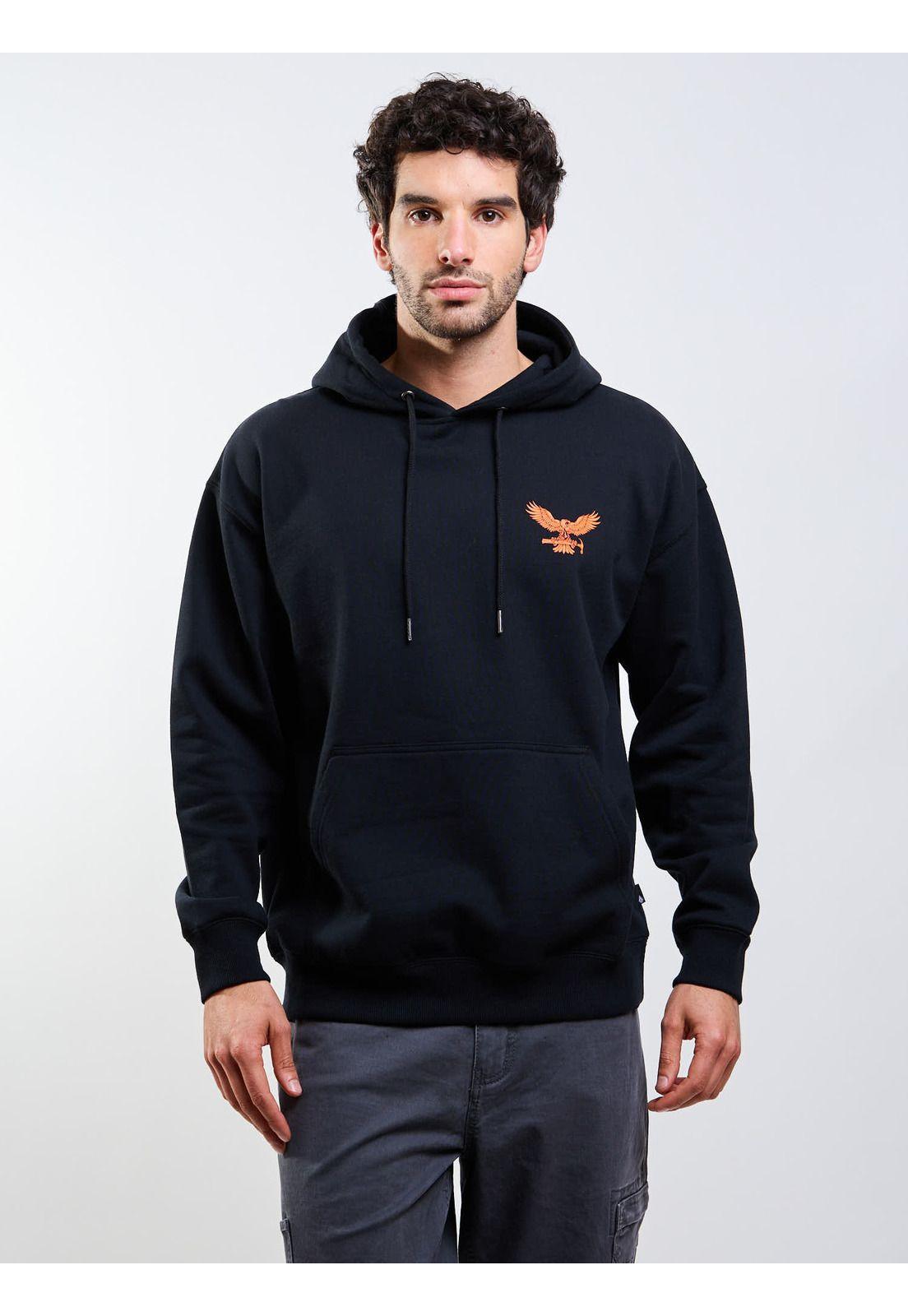 Poleron Canguro Hammered Po Negro Hombre Volcom-2