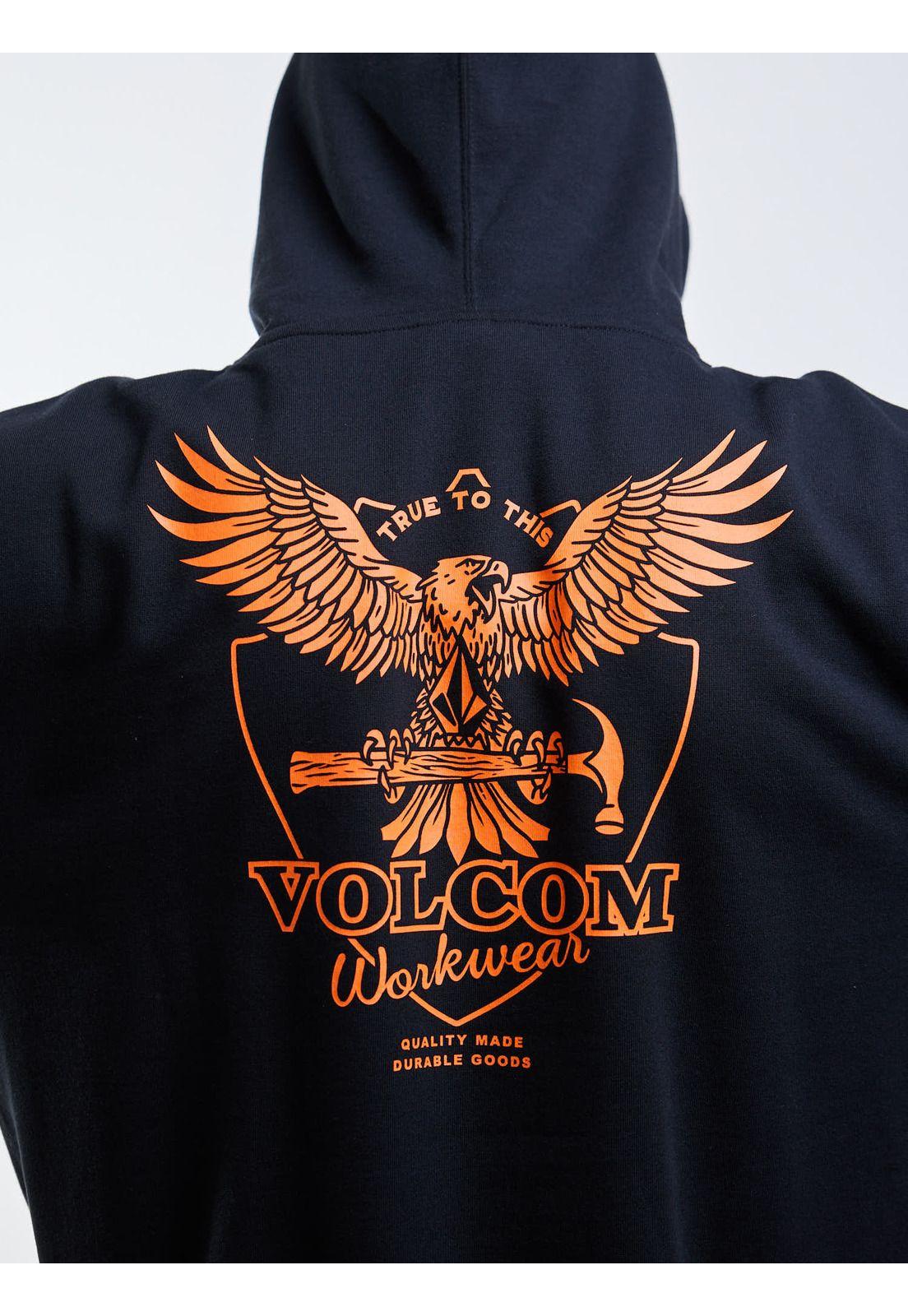 Poleron Canguro Hammered Po Negro Hombre Volcom-5