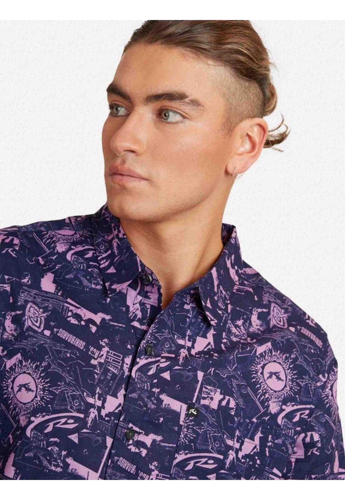 Camisa Storie SS Shirt Multicolor Hombre Rusty-3