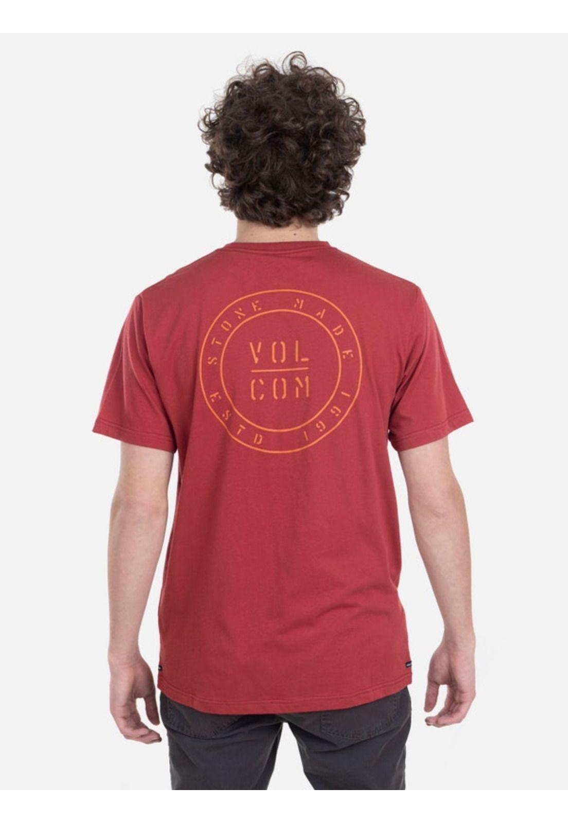 Polera M/C Básica Hombre 7P115-MV22 Burdeo Volcom-1