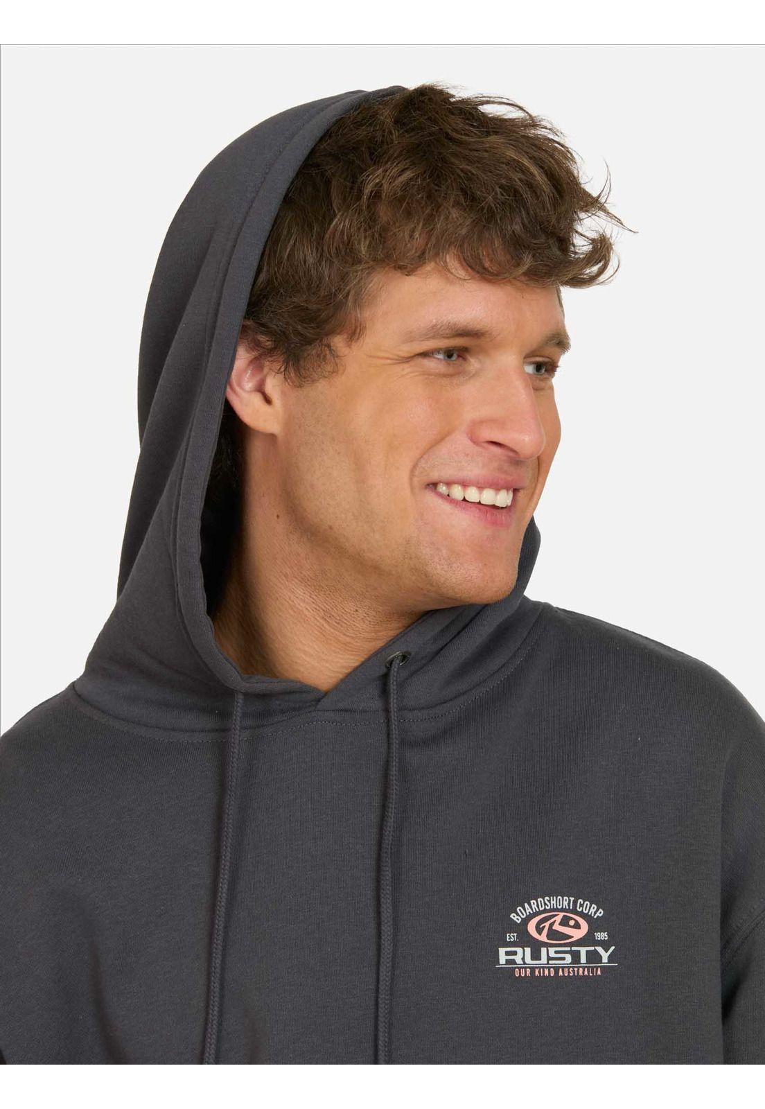 Poleron Canguro Beach Gris Hombre Rusty-2