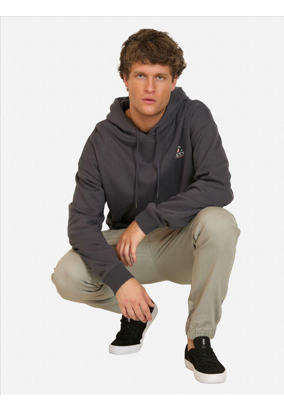 Poleron Canguro Beach Gris Hombre Rusty-3