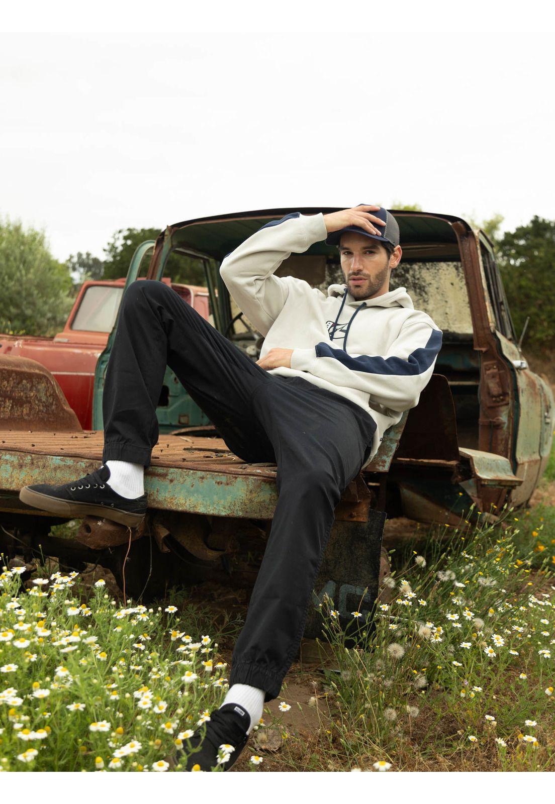 Poleron Canguro Rusty Div. Hoodie Beige Hombre Rusty-2