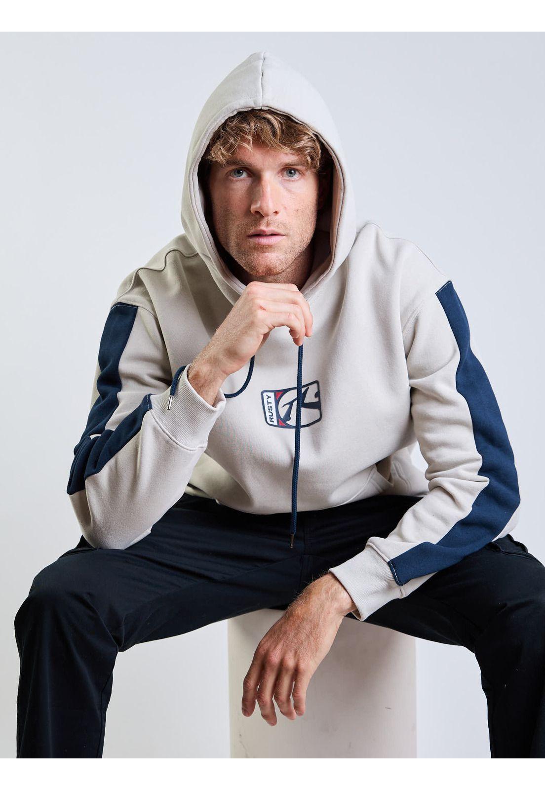 Poleron Canguro Rusty Div. Hoodie Beige Hombre Rusty-6