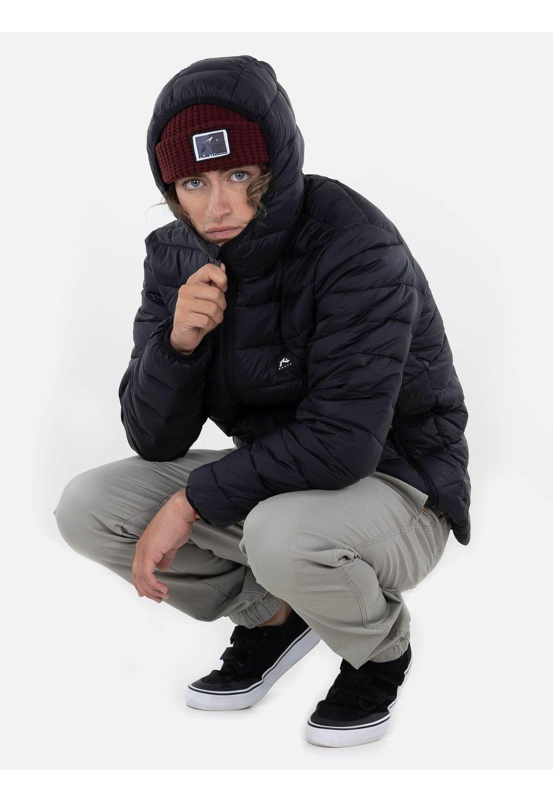 Parka BASIC HOOD PUFFA Hombre Negro Rusty-4