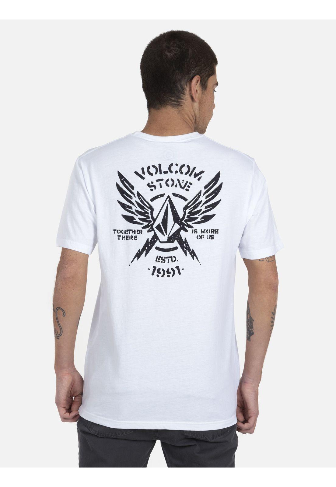 Polera M/C Básica Hombre 7P110-MV22 Blanco Volcom-1