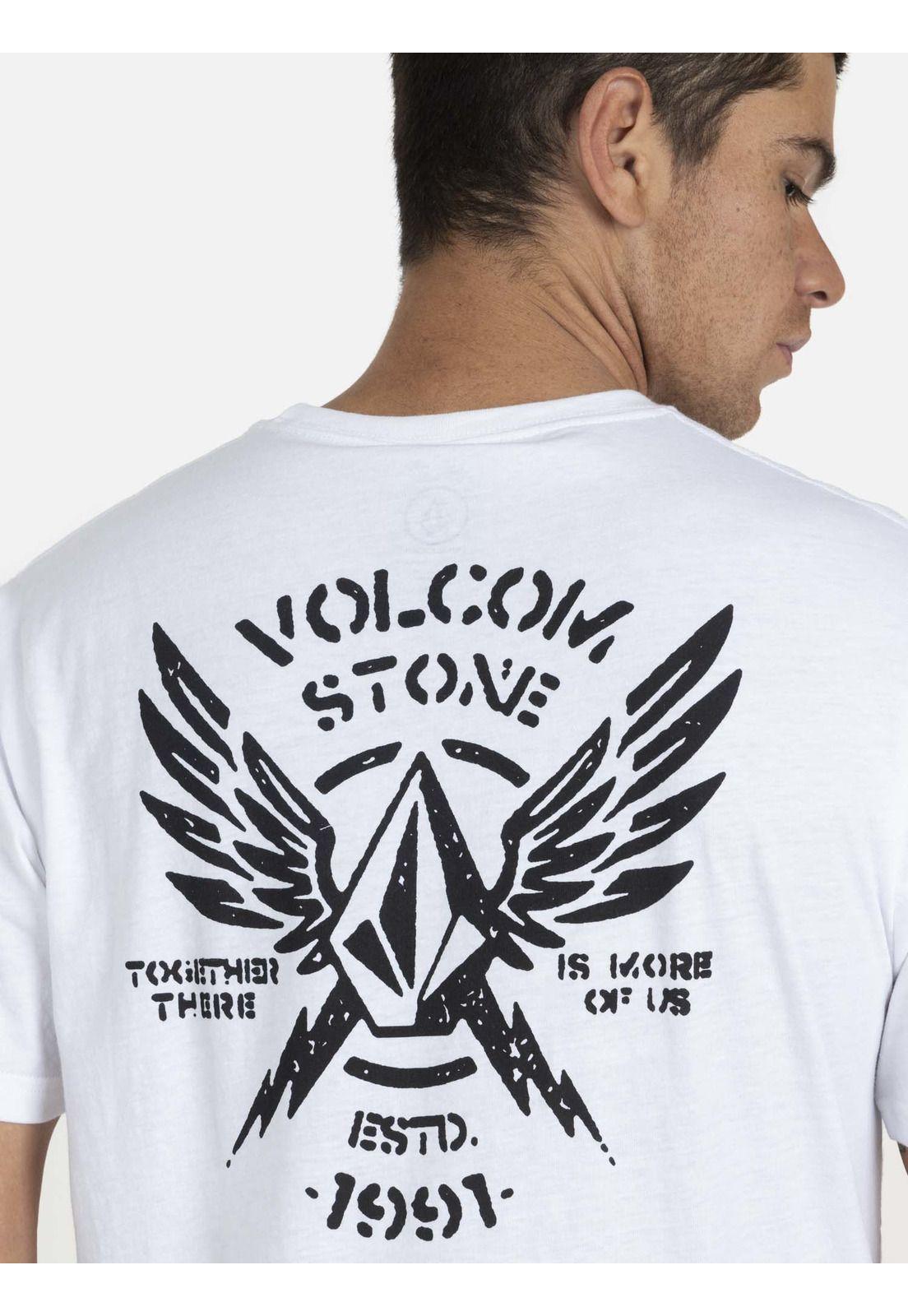 Polera M/C Básica Hombre 7P110-MV22 Blanco Volcom-2