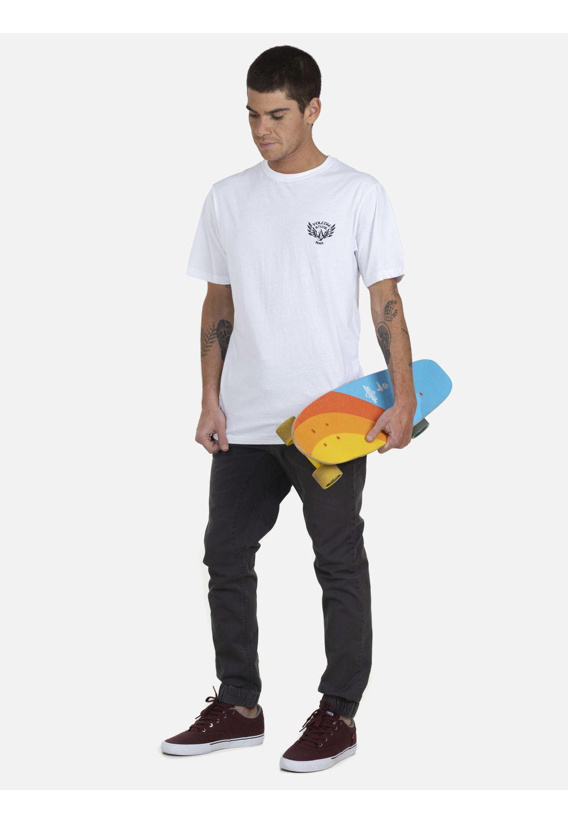 Polera M/C Básica Hombre 7P110-MV22 Blanco Volcom-3