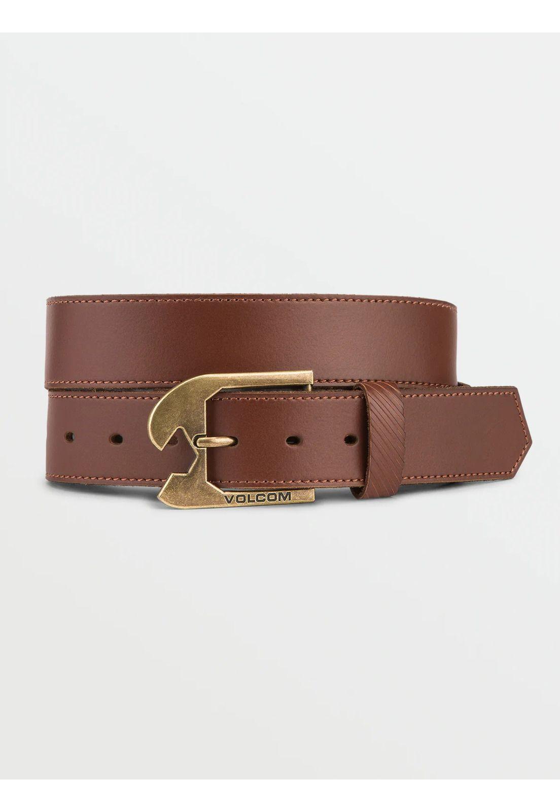 Cinturon SKULLY LEATHER BELT Café Volcom-0