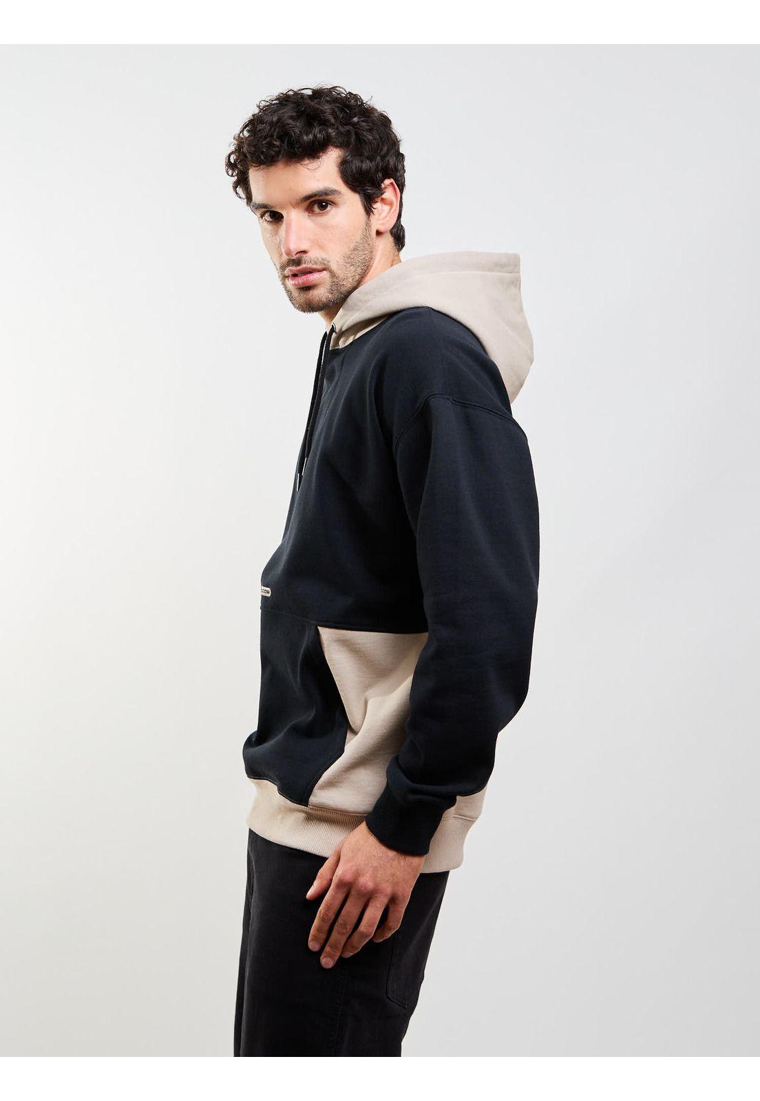 Poleron Canguro Block VLC Negro Hombre Volcom-5